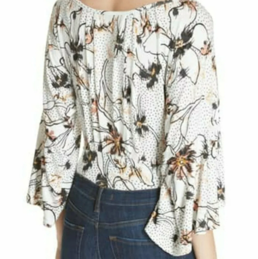 FREE PEOPLE Last Time Floral Printed Drape Blouse NWT sz M